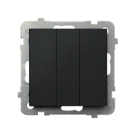 OSPEL - ŁĄCZNIK POTRÓJNY ZACISKI AUTOMATYCZNE 10AX 250V IP20 CZARNY METALIK SONATA - ŁP-13R/m/33