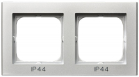 OSPEL - RAMKA PODWÓJNA DO ZESTAWÓW IP44 SREBRO MAT SONATA - RH-2R/38