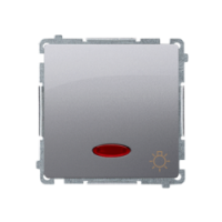KONTAKT SIMON - Przycisk światło z podświetleniem LED (moduł) 10AX, 250V~, szybkozłącza; stal inox - BMS1L.01/21
