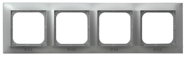OSPEL - RAMKA POCZWÓRNA DO ŁĄCZNIKÓW IP44 SREBRNY IMPRESJA - RH-4Y/18