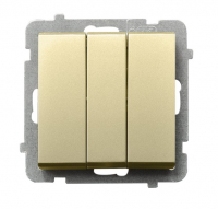 OSPEL - ŁĄCZNIK POTRÓJNY ZACISKI AUTOMATYCZNE 10AX 250V IP20 SZAMPAŃSKI ZŁOTY SONATA - ŁP-13R/m/39
