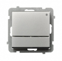 OSPEL - ŁĄCZNIK KRZYŻOWY Z PODŚWIETLENIEM ZACISKI AUTOMATYCZNE 16AX 250V IP20 SREBRO MAT SONATA - ŁP-4RS/m/38