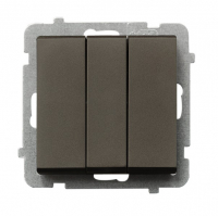 OSPEL - ŁĄCZNIK POTRÓJNY ZACISKI AUTOMATYCZNE 10AX 250V IP20 CZEKOLADOWY METAL SONATA - ŁP-13R/m/40