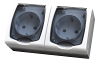 OSPEL - GNIAZDO PODWÓJNE Z UZIEMIENIEM SCHUKO MADERA - GNH-2NS/00/d