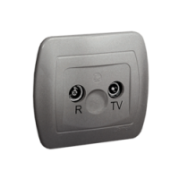 KONTAKT SIMON - Gniazdo antenowe R-TV przelotowe, tłum. 10 dB; aluminiowy - AA10/26