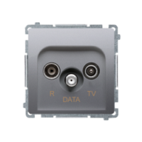 KONTAKT SIMON - Gniazdo antenowe R-TV-DATA (moduł). 1x wejście: 5–862 MHz; stal inox - BMAD.01/21