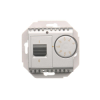KONTAKT SIMON - Regulator temperatury z czujnikiem wewnętrznym (moduł) 16(2) A, 230V~. Montaż na wkręty; srebrny mat - DRT10W.02/43
