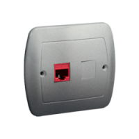 KONTAKT SIMON - Gniazdo komputerowe RJ45 pojedyncze, kategoria 5e. Montaż do puszki na wkręty; aluminiowy - AF51/26