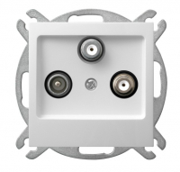 OSPEL - GNIAZDO ANTENOWE RTV-SAT Z DWOMA WYJŚCIAMI SAT 1.5DB BIAŁY IMPRESJA - GPA-Y2S/m/00