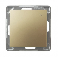 OSPEL - ŁĄCZNIK SCHODOWY POJEDYNCZE ZACISKI AUTOMATYCZNE 16AX 250V IP20 ZŁOTY METALIK IMPRESJA - ŁP-3Y/m/28