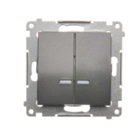 KONTAKT SIMON - ŁĄCZNIK ŚWIECZNIKOWY Z PODŚWIETLENIEM LED DO WERSJI IP44 ZACISKI AUTOMATYCZNE 10AX 250V ANTRACYT SIMON 54 - DW5BL.01/48