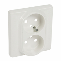 LEGRAND - PLAKIETKA GNIAZDA PODWÓJNEGO Z UZIEMIENIEM 2X2P+Z BIAŁY CELIANE - 068647