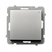 OSPEL - ŁĄCZNIK SCHODOWY POJEDYNCZY ZACIŚKI AUTOMATYCZNE 16AX 250V IP20 SREBRNY MAT SONATA - ŁP-3R/m/38