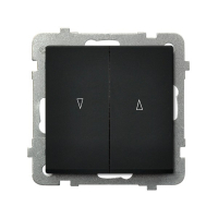 OSPEL - ŁĄCZNIK ŻALUZJOWY ZWIERNY ZACISKI AUTOMATYCZNE 10AX 250V IP20 CZARNY METALIK SONATA - ŁP-7R/m/33