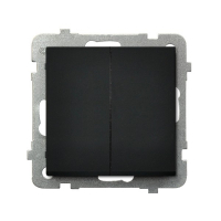 OSPEL - ŁĄCZNIK PODWÓJNY ZWIERNY ZACISKI AUTOMATYCZNE 10AX 250V IP20 CZARNY METALIK SONATA - ŁP-17R/m/33