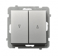 OSPEL - ŁĄCZNIK ŻALUZJOWY ZWIERNY ZACISKI AUTOMATYCZNE 10AX 250V IP20 SREBRNY MAT SONATA - ŁP-7R/m/38