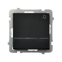 OSPEL - ŁĄCZNIK ZWIERNY DZWONEK Z PODŚWIETLENIEM NIEBIESKIM ZACISKI AUTOMATYCZNE 10AX 250V IP20 CZARNY METALIK SONATA - ŁP-6RS/m/33