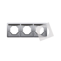 KONTAKT SIMON - Ramka 3-krotna do wersji bryzgoszczelnej IP44 z kompletem uszczelek; stal inox - BMR3B/21