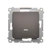KONTAKT SIMON - Łącznik schodowy z podświetleniem LED (moduł) 10AX, 250V~, szybkozłącza; brąz mat - DW6L.01/46
