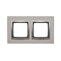 KONTAKT SIMON - Ramka 2-krotna Nature-Metal, INOX KLASYCZNY, IP20/IP44* (*IP44-należy zastosować zestaw uszczelek DUN2) - DRN2/77