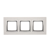 KONTAKT SIMON - Ramka 3-krotna Nature-Metal, INOX KLASYCZNY, IP20/IP44* (*IP44-należy zastosować zestaw uszczelek DUN3) - DRN3/77