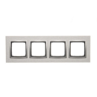 KONTAKT SIMON - Ramka 4-krotna Nature-Metal, INOX KLASYCZNY, IP20/IP44* (*IP44-należy zastosować zestaw uszczelek DUN4) - DRN4/77