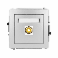 KARLIK - DECO; Mechanizm gniazda pojedynczego RCA (typu cinch - żółty, pozłacany), srebrny metalik - 7DGRCA-1