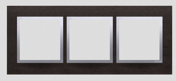 KONTAKT SIMON - Ramka 3-krotna Nature-Metal, INOX YIN, IP20/IP44* (*IP44-należy zastosować zestaw uszczelek DUN3) - DRN3/78