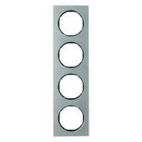 HAGER - RAMKA POCZWÓRNA STAL SZLACHETNA/CZARNY R.3 - 10142204