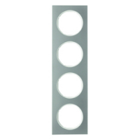 HAGER - RAMKA POCZWÓRNA STAL SZLACHETNA/BIAŁY R.3 - 10142214