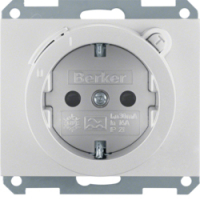 HAGER - GNIAZDO SCHUKO Z WYŁĄCZNIKIEM RÓŻNICOWYM ALU K.5 - 47087003