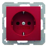 HAGER - GNIAZDO SCHUKO CZERWONY POŁYSK B.KWADRAT/S.1/B.3/B.7 - 41438912