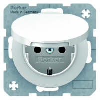 HAGER - GNIAZDO SCHUKO Z POKRYWĄ BIAŁY POŁYSK R.1/R.3 - 47512089
