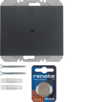 HAGER - PRZYCISK RADIOWY POJEDYNCZY PŁASKI QUICKLINK ANTRACYT MAT K.1 KNX RF - 85655275