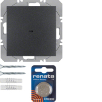 HAGER - PRZYCISK POJEDYNCZY PŁASKI QUICKLINK ANTRACYT MAT S.1/B.3/B.7 KNX RF - 85655285