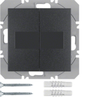 HAGER - PRZYCISK PODWÓJNY PŁASKI Z BATERIĄ SŁONECZNĄ ANTRACYT MAT S.1/B.3/B.7 KNX RF - 85656185