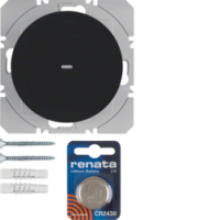 HAGER - PRZYCISK RADIOWY POJEDYNCZY PŁASKI QUICKLINK CZARNY POŁYSK R.1/R.3 KNX RF  - 85655231