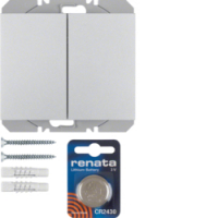HAGER - PRZYCISK RADIOWY PODWÓJNY PŁASKI QUICKLINK ALU LAKIEROWANY K.5 KNX RF  - 85656277