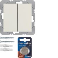 HAGER - PRZYCISK PODWÓJNY PŁASKI QUICKLINK KREM POŁYSK S.1 KNX RF - 85656282