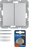 HAGER - PRZYCISK PODWÓJNY PŁASKI QUICKLINK ALU MAT B.KWADRAT/B.7 KNX RF - 85656283