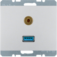 HAGER - GNIAZDO USB/3.5 MM AUDIO ALU K.5 - 3315397003