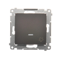 KONTAKT SIMON - Przycisk „dzwonek” z podświetleniem LED (moduł) 10AX, 250V~, szybkozłącza; brąz mat - DD1L.01/46