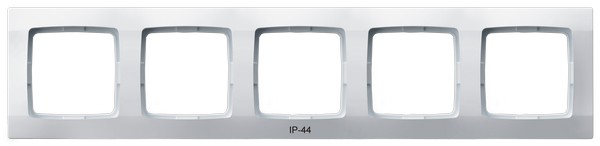OSPEL - RAMKA PIĘCIOKROTNA DO ŁĄCZNIKÓW IP44 BIAŁY KARO - RH-5S/00