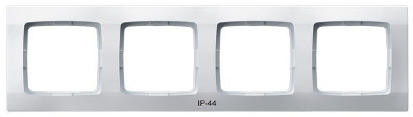 OSPEL - RAMKA POCZWÓRNA DO ŁĄCZNIKÓW IP44 BIAŁY KARO - RH-4S/00