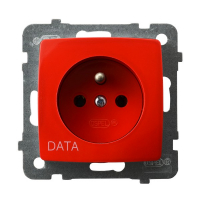 OSPEL - GNIAZDO POJEDYNCZE Z UZIEMIENIEM DATA BIAŁY KARO - GP-1SZD/m/00