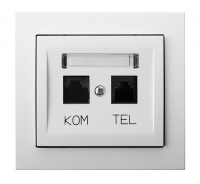 OSPEL - GNIAZDO KOMPUTEROWO-TELEFONICZNE RJ 45 BIAŁY KIER - GPKT-W/K/00