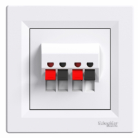 SCHNEIDER ELECTRIC - GNIAZDO GŁOŚNIKOWE PODWÓJNE BIAŁY ASFORA - EPH5700121