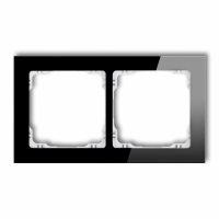 KARLIK - DECO Ramka uniwersalna 2-krotna - efekt szkła (ramka: czarna; spód: biały) - 12-0-DRS-2