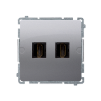 KONTAKT SIMON - Gniazdo HDMI podwójne (moduł); stal inox - BMGHDMI2.01/21