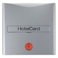 HAGER - ŁĄCZNIK NA KARTĘ HOTELOWĄ-NASADKA Z NADRUKIEM I CZERWONĄ SOCZEWKĄ ALU B.1/B.7 - 16401404